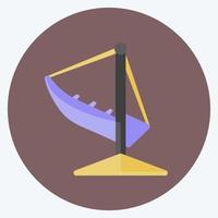 båt swing ikon i trendig platt stil isolerad på mjuk blå bakgrund vektor