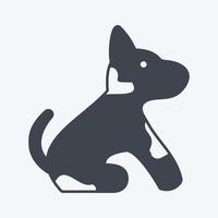 sällskapshund ikon i trendig glyph stil isolerad på mjuk blå bakgrund vektor