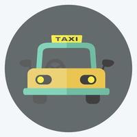 taxi ikon i trendig platt stil isolerad på mjuk blå bakgrund vektor