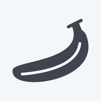 Bananen-Symbol im trendigen Glyphen-Stil isoliert auf weichem blauem Hintergrund vektor