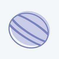 Rockmelon-Symbol im trendigen zweifarbigen Stil isoliert auf weichem blauem Hintergrund vektor