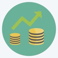stigande ekonomi ikon i trendig platt stil isolerad på mjuk blå bakgrund vektor