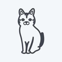 husdjur katt ikon i trendig linje stil isolerad på mjuk blå bakgrund vektor