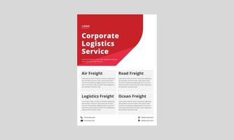 Flyer-Design für Logistikdienstleistungen. Luftfracht-Logistikdienst-Flyer, Plakatdesign. vektor