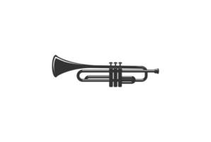Vintage rustikale Retro-Trompete für Jazz-Konzert-Show-Logo-Design-Vektor vektor