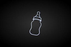 Einfaches, minimalistisches Baby-Milchflaschen-Schnuller-Logo-Design vektor