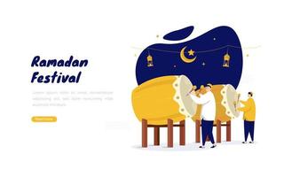 ramadan festival koncept för islamiska hälsningar post vektor