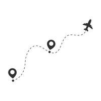 Flugzeugreiseroute Pin auf der Weltkarte Reisen Reiseideen vektor
