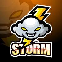 storm moln maskot logotyp design vektor