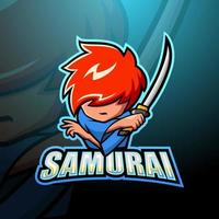 samurai-maskottchen-esport-logo-design vektor