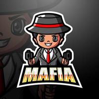 Mafia-Maskottchen-Esport-Logo-Design vektor