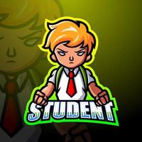 junge student maskottchen logo design vektor