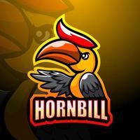 hornbill maskottchen esport logo design vektor