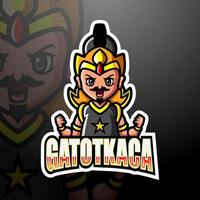 gatotkaca maskot esport logotypdesign vektor