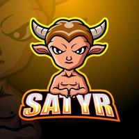 satyr maskottchen esport logo design vektor