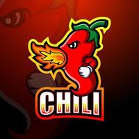 chili maskot esport logotypdesign vektor