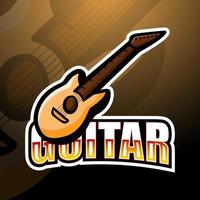 tecknad gitarr maskot logotyp design vektor