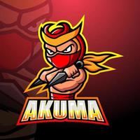 akuma-maskottchen-esport-logo-design vektor