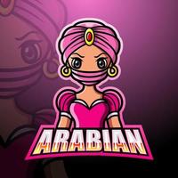 arabisk flicka maskot logotyp design vektor