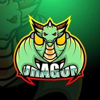 Drachen-Maskottchen-Esport-Logo-Design vektor