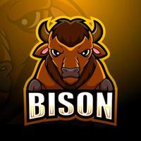 bison-maskottchen-esport-logo-design vektor