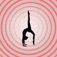 Silhouette eines Mädchens in Yoga-Pose vektor