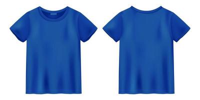 Hellblaues Unisex-T-Shirt-Attrappe. T-Shirt-Design-Vorlage. Kurzarm-T-Shirt. vektor