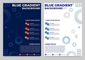 Business-Flyer-Vorlagensammlung mit blauem Farbverlauf vektor