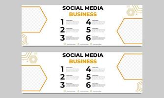 gul affärs sociala medier horisontell banner mall vektor
