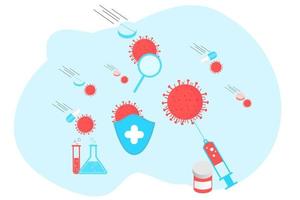 målsidan för vaccinationswebbplatsen. vaccinationskampanj. hälsovård och skydd. isometrisk medicinsk behandling. platt vektorillustration för medicinska webbikoner, ui, mobilapplikation, affischer vektor