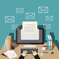 Email schicken. E-Mail Marketing vektor