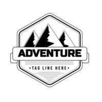 berg expedition eller utomhus aventure koncept design logotyp vektor