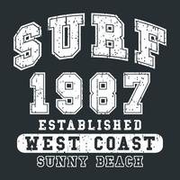 surfa vintage print vektor