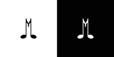 einfaches und einzigartiges initiales m music logo design vektor