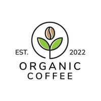 organisk kaffe logotyp design vektor