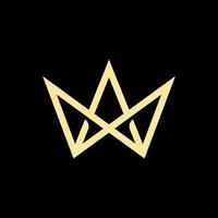 queen king prince crown line logotypdesign vektor