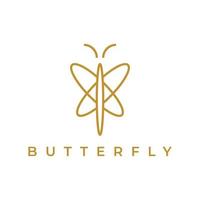 Luxus-Logo-Design mit Schmetterlingslinie vektor