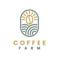 kaffe gård linje logotyp design vektor