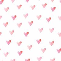 sömlös alla hjärtans dag bakgrund med monokrom rosa akvarell hjärta form, gratulationskort vektor