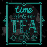 Icon set mit Tee im flachen Stil vektor