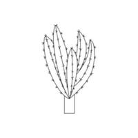 Kaktus-Doodle-Vektor. Kaktus-Hauspflanzen im Cartoon-Stil. Strichzeichnungen ohne Füllung. isoliert auf weißem Hintergrund. vektor