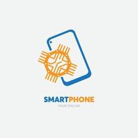 digital teknik logotyp mall. mobiltelefon och surfplatta vektor design. smarta prylar illustration