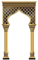 goldenes klassisches Luxusbogenportal mit Säulen vektor
