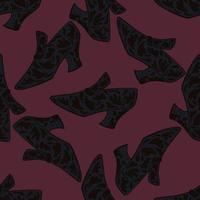 dunkles abstraktes nahtloses muster mit modischer stiefelverzierung. dunkelrosa Hintergrund. vektor