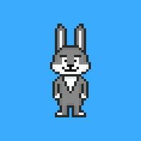 Kaninchenfigur im Pixel-Art-Stil vektor