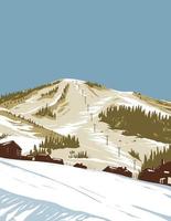 Steamboat Ski Resort in Steamboat Springs in Routt County, Colorado, WPA-Plakatkunst vektor