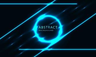 futuristiska sci-fi abstrakta blå neonljus former på svart bakgrund. exklusiv tapetdesign för affisch, broschyr, presentation, hemsida etc. vektor