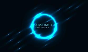 futuristiska sci-fi abstrakta blå neonljus former på svart bakgrund. exklusiv tapetdesign för affisch, broschyr, presentation, hemsida etc. vektor