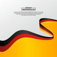 deutsches unabhängigkeitstag-design mit gewellter flagge im weißen verlaufshintergrund. deutscher unabhängigkeitstag vektor