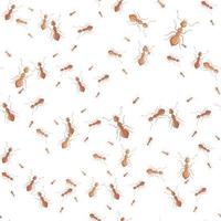 myror sömlösa mönster. insekter på färgglad bakgrund. vektor illustration för textil